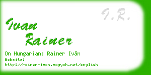 ivan rainer business card