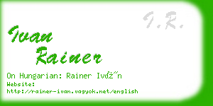 ivan rainer business card
